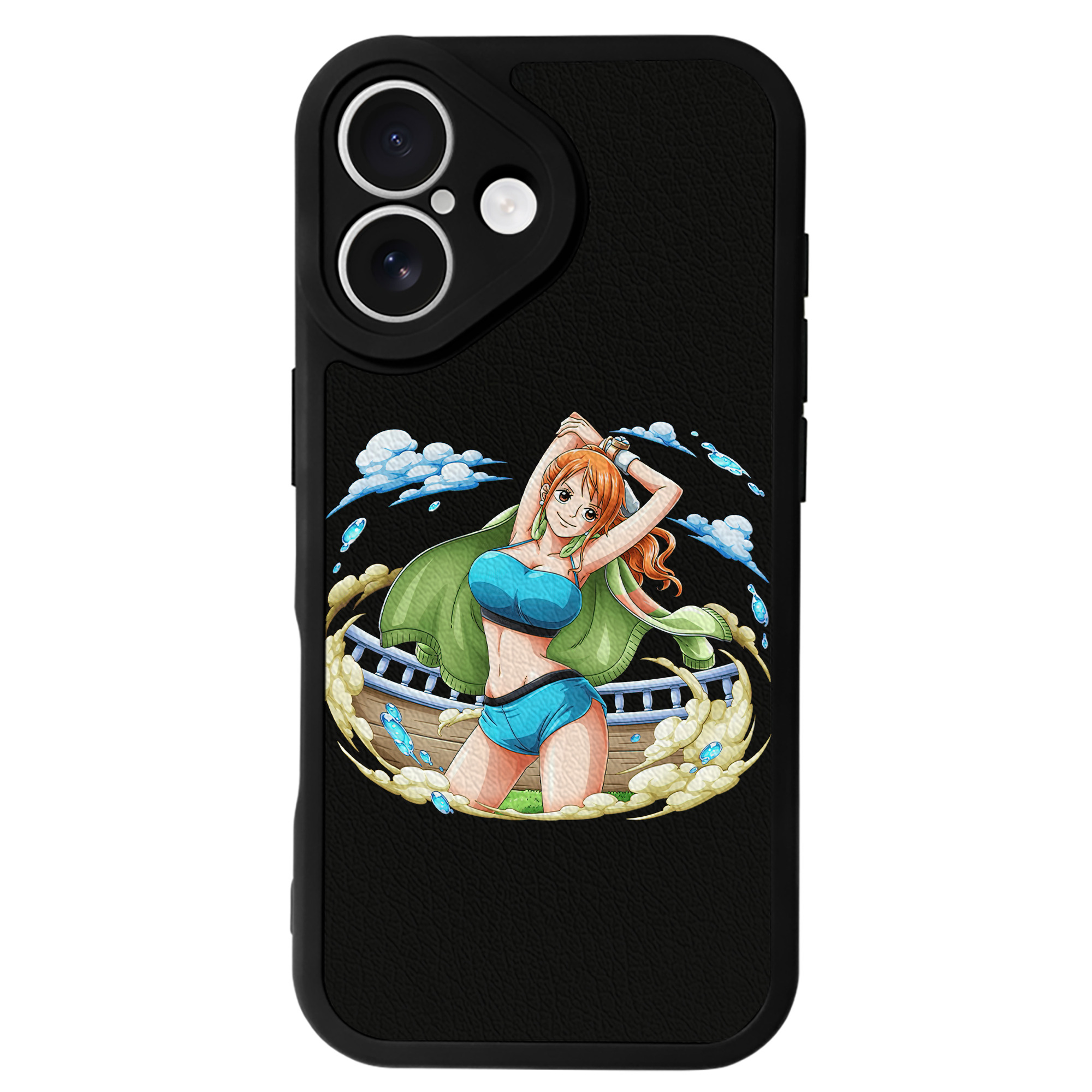 （画像用） ワンピース ナミ ONE PIECE Nami 【iPhone 16シリーズ対応】シリコンスマホケース（レザー調） 材質：シリコン